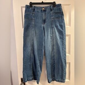 Kut from the Kloth Meg High Rise Wide Leg Blue Denim Jeans Size 12